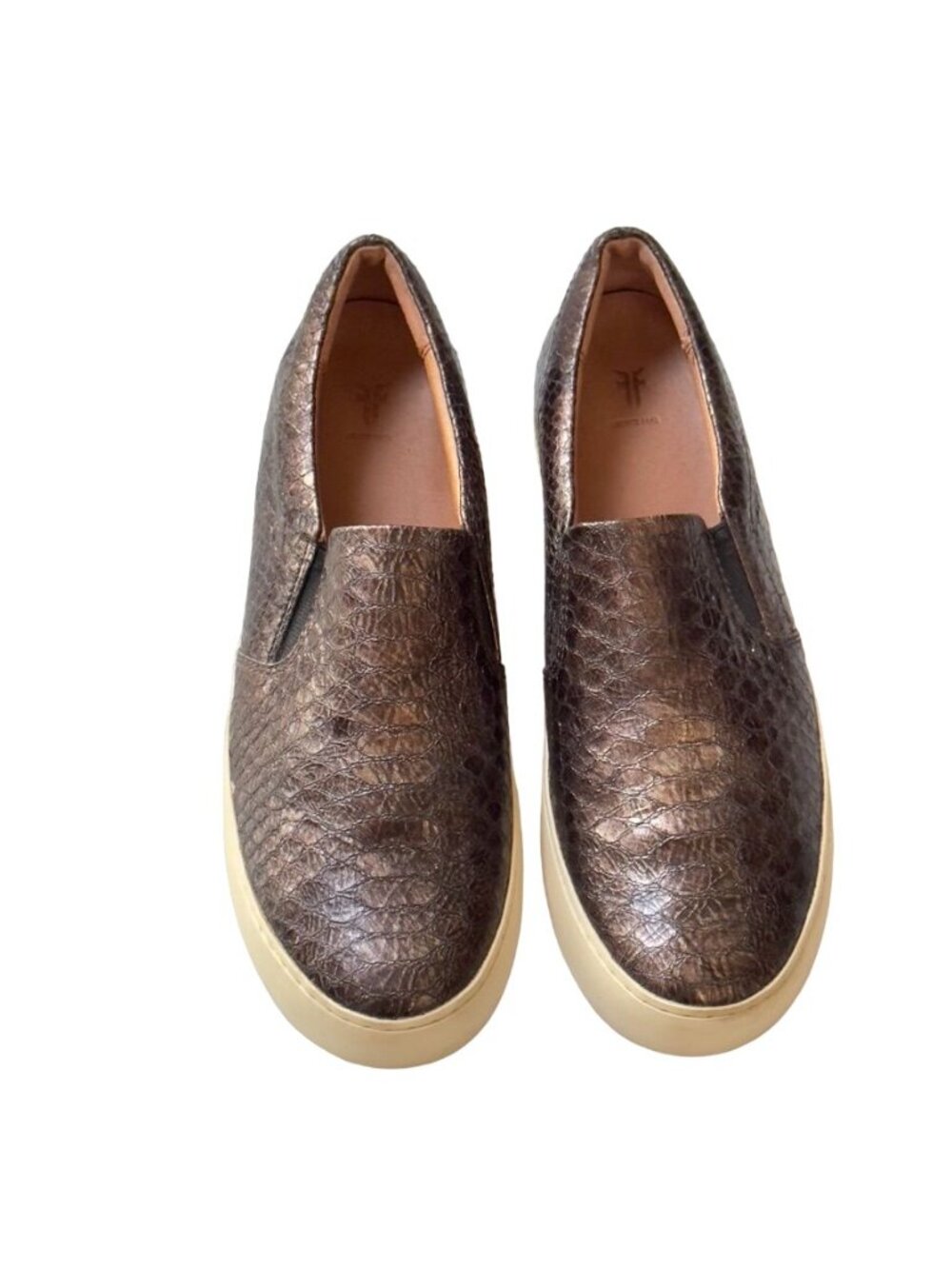 Frye Women's 8.5M Metallic Pewter Slip-On Sneakers - Picture 3 of 14